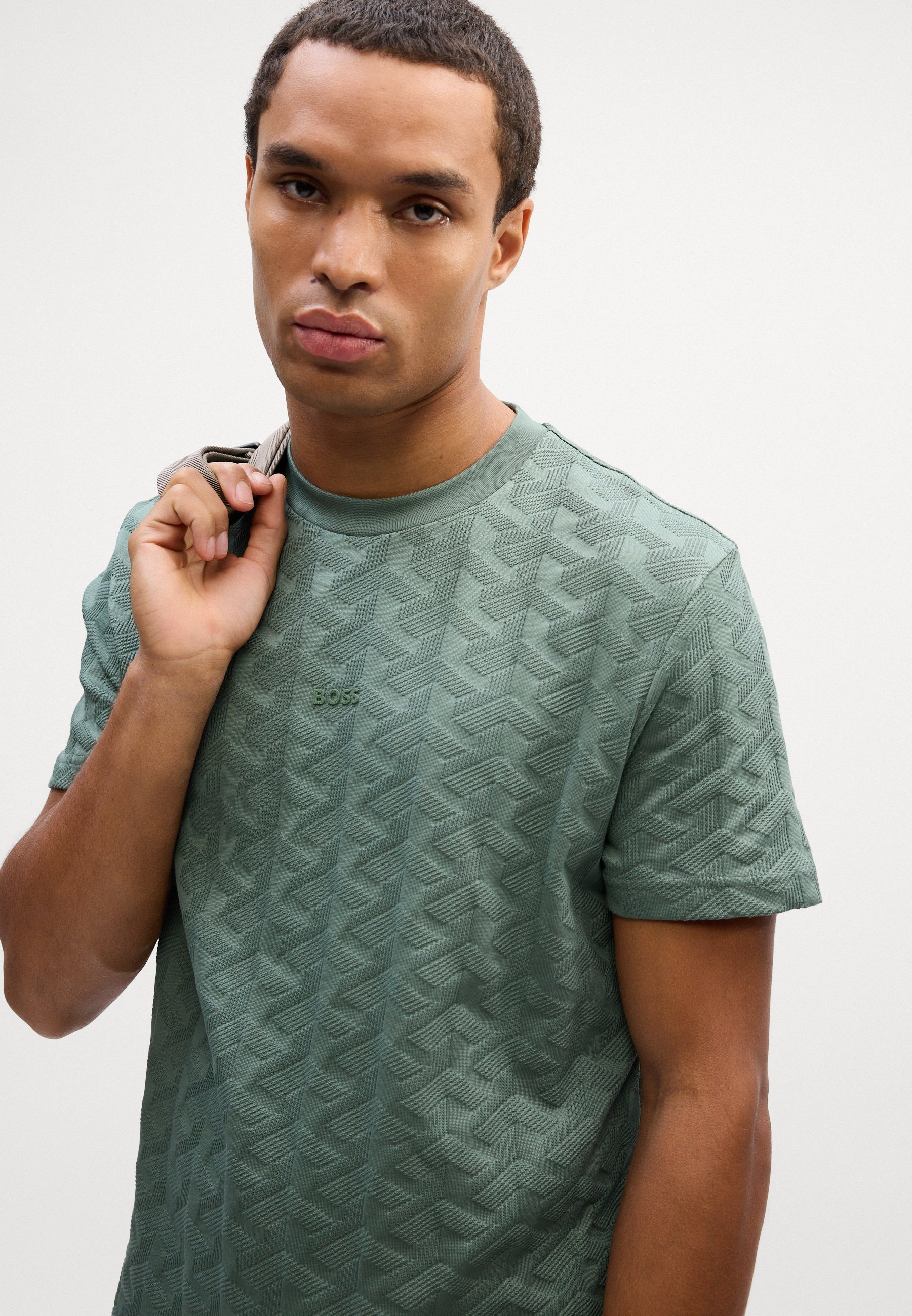T-shirt basique BOSS MIRROR ARTWORK - vert clair