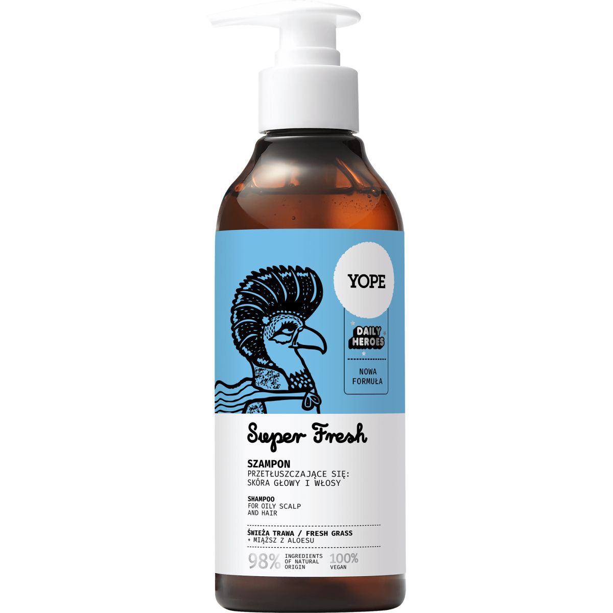 Yope Naturlig Sjampo for Fett Hår 300ml Frisk Gras