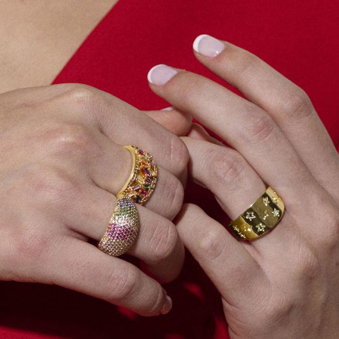 Anillo - LUXENTER - Ikahi - Circonita multicolor - Oro amarillo de 18k - Para mujer