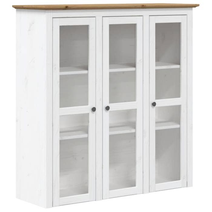 Aparador tipo buffet Lemon - Armario aparador UU con puertas de cristal BODO blanco marrón madera maciza de pino CCL23625424