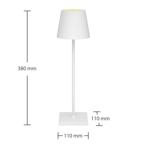 Lampă de masă inteligentă cu LED, alimentată cu baterii, Nolia alb+color, alb