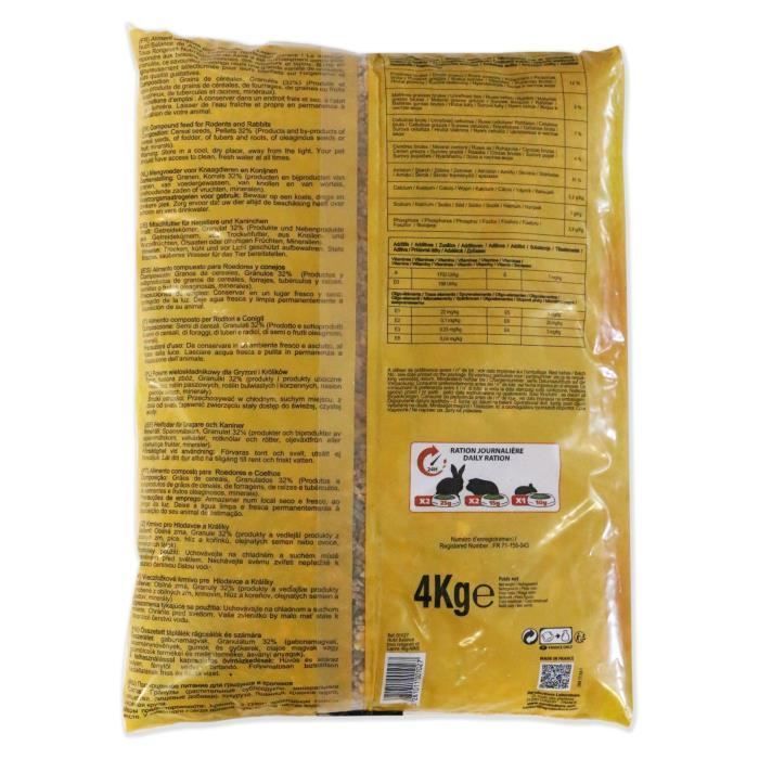 Mezcla de semillas - Para roedores - 4 kg - Equilibrada - Para cobayas, hámsteres y conejos