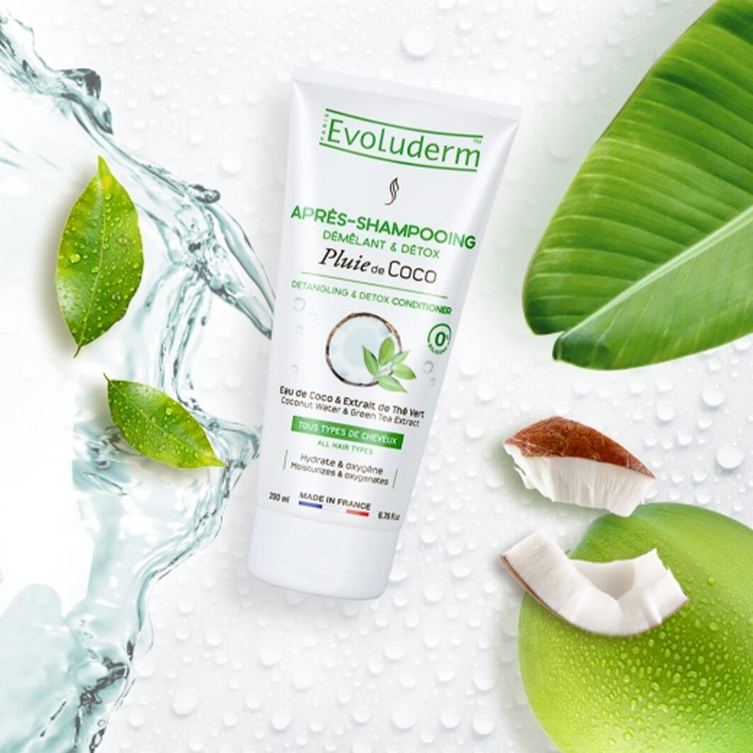 Evoluderm Après-Shampooing Démêlant & Détox Pluie de Coco
