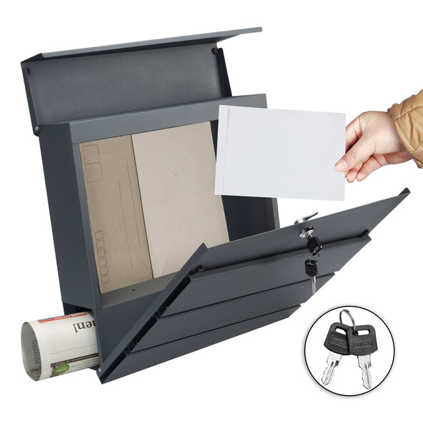 Designerpostkasse, antracit sølv