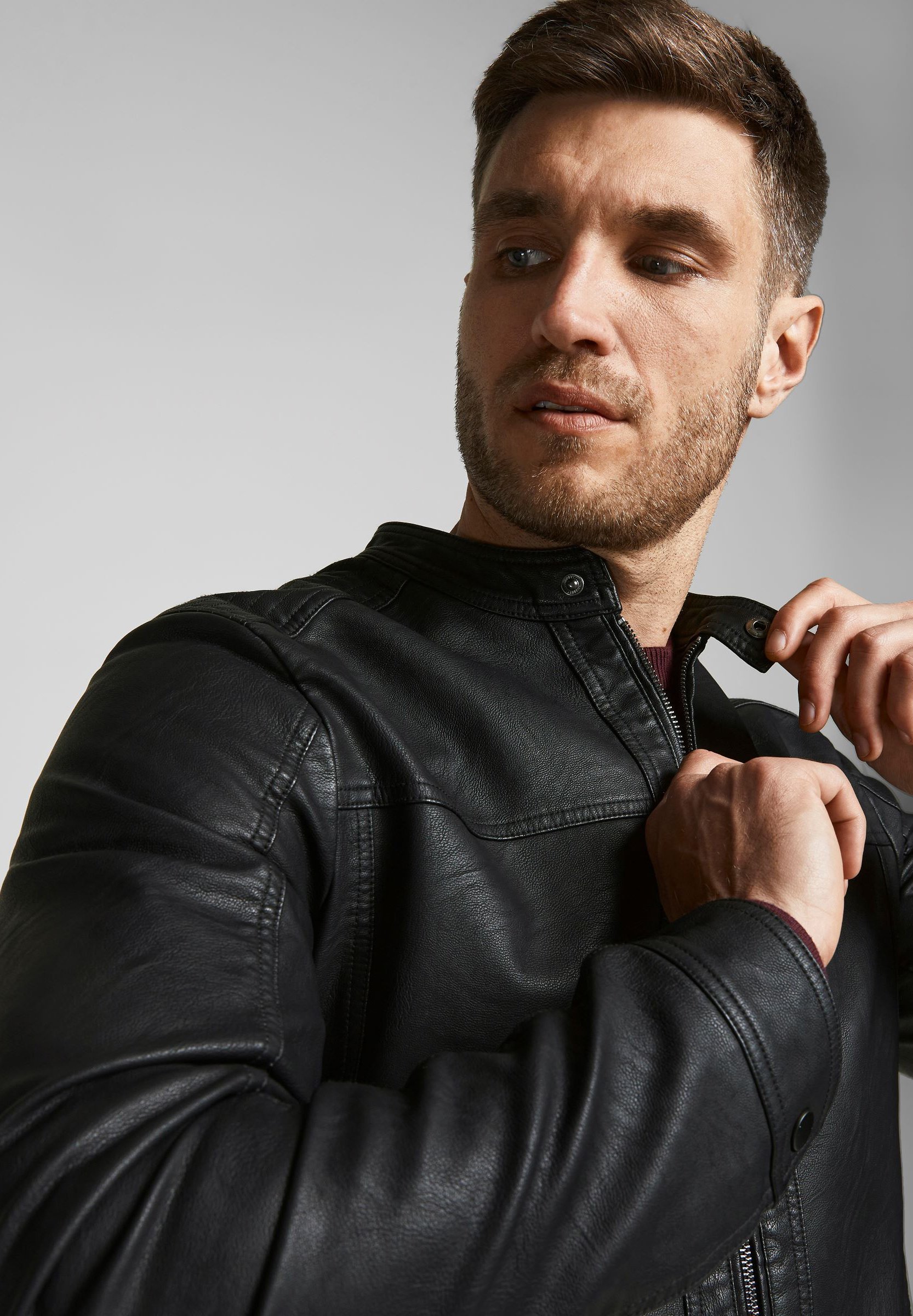 Jack & Jones WARNER NOOS - Kunstleren jas - zwart