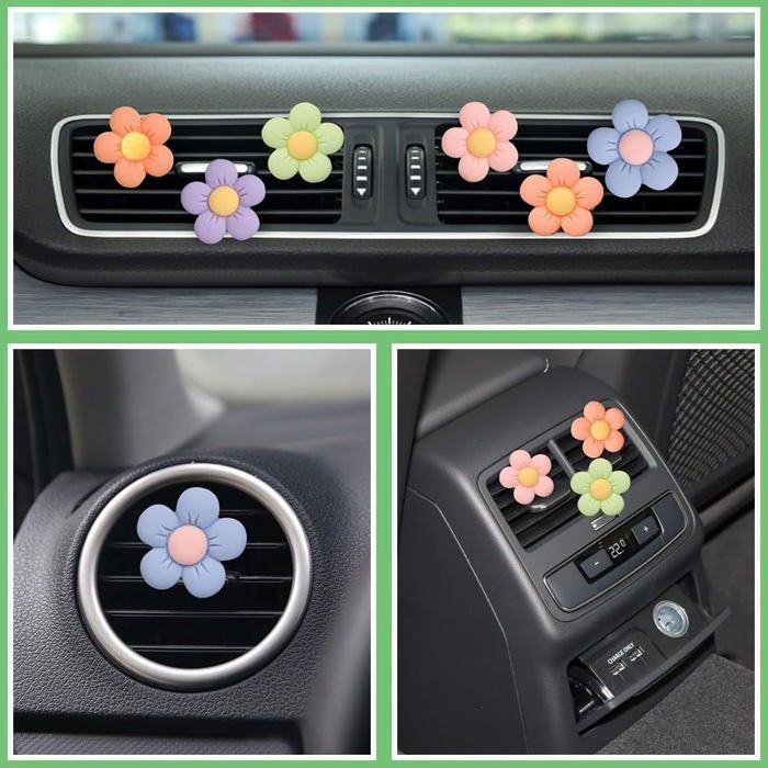 10 ambientadores para coche con forma de margarita - Accesorios para coche - Accesorios de decoración para coche para mujeres