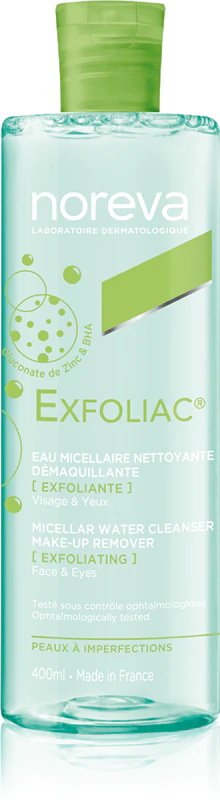Água Micelar de Limpeza Noreva Exfoliac: água micelar de limpeza com efeito esfoliante.