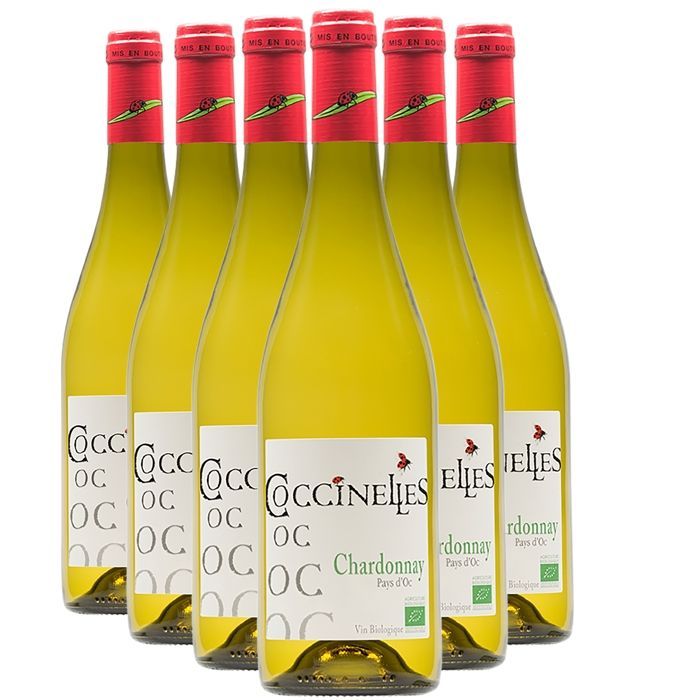 Château des Coccinelles Pays d'Oc Chardonnay 2024 - Vin Blanc du Languedoc - Roussillon (6x75cl) BIO