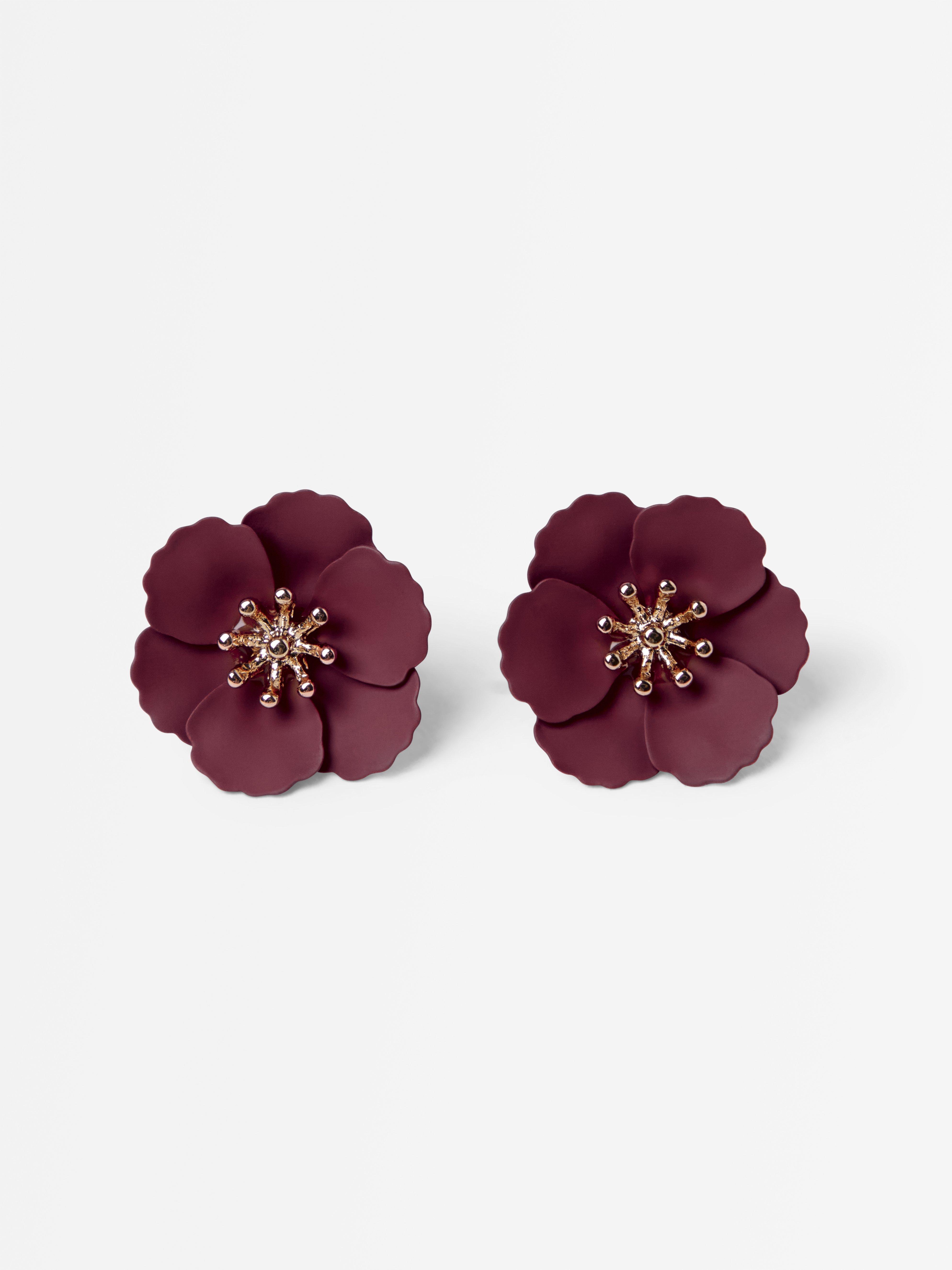 Boucles d'oreilles à fleurs Lilas poudré