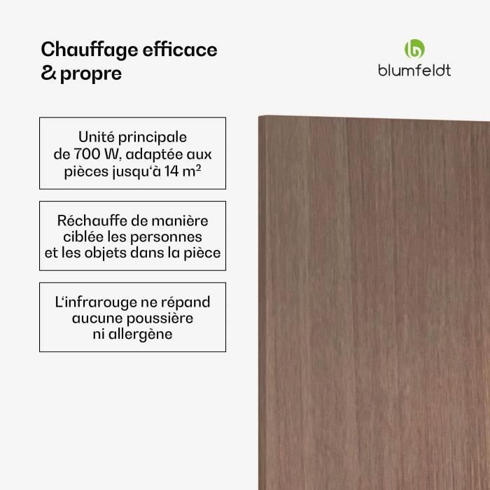 Calefactor infrarrojo cuadrado Blumfeldt Heat - Control WiFi - 700W - Calefactor de exterior IP44