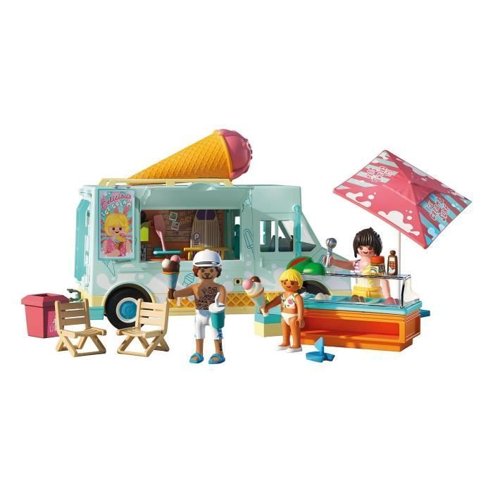 Playmobil 71904 Camioncino dei gelati e 3 personaggi, Vacanza al mare My Life, Design retrò anni '50, 101 pezzi, Età 4+
