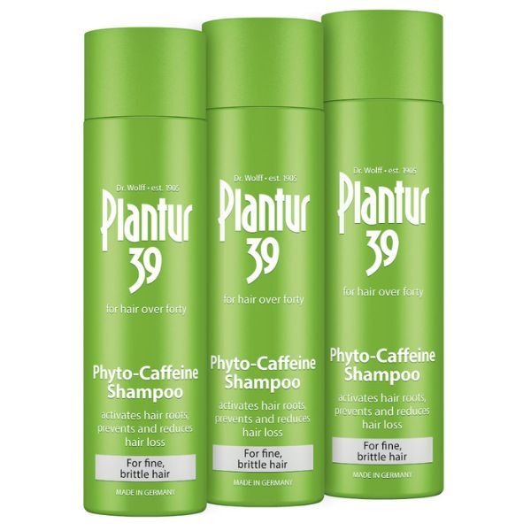 Champú Plantur 39 con cafeína para cabello fino y quebradizo, 3 x 250 ml
