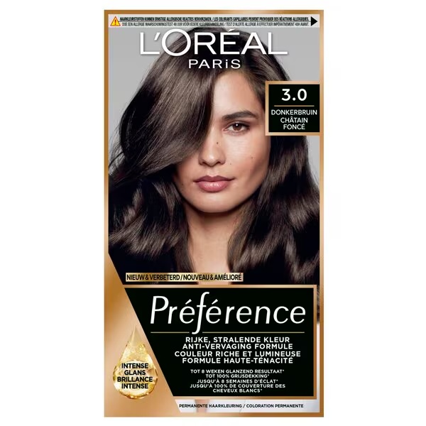 L'Oréal Paris Préférence 3 temno rjava obstojna barva za lase<br>