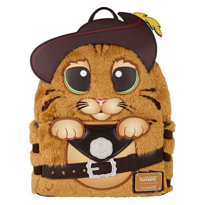 Sac à dos enfant - LOUNGEFLY - Shrek Puss in - Motif Shrek (Puss in) - Marron - Bretelles ajustables