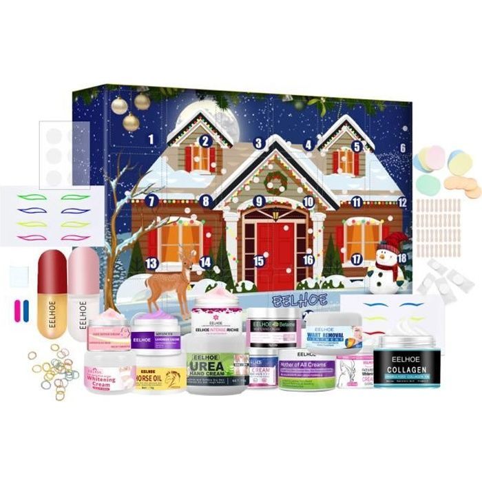 Tenue-Coffret De Beauté À Compte À Rebours De Noël, Calendrier De L'avent Pratique, Coffret Cadeau Créatif Po