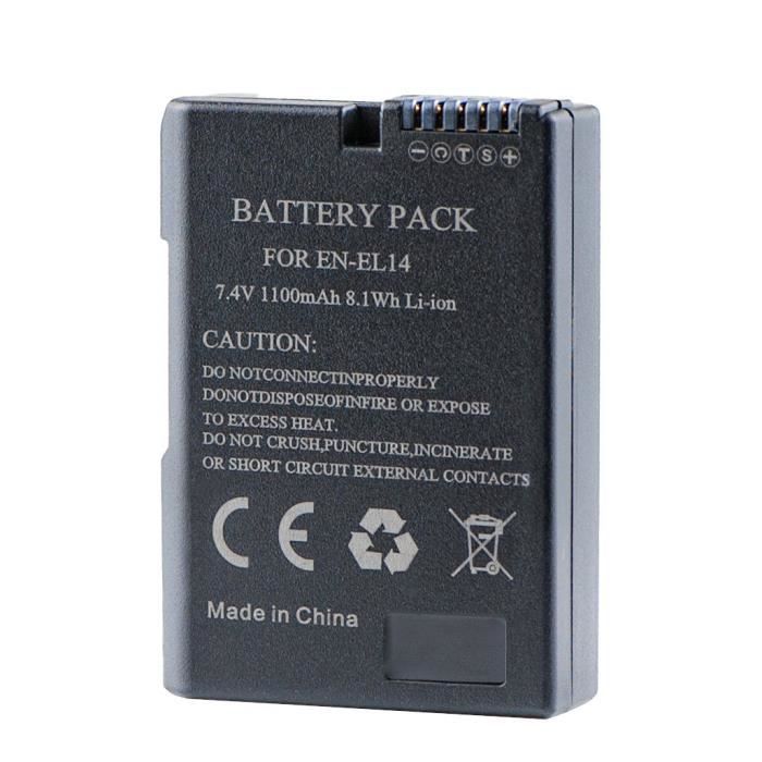 QUMOX EN-EL14 EN-EL14a Bateria (2 unidades) e Carregador Duplo USB com Tela LCD para Nikon D5500, D5300, D3300, D5100, D5200, D3100, Nikon Df