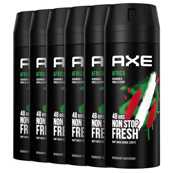 Dezodorant in pršilo za telo Axe Africa<br>6 x 150 ml