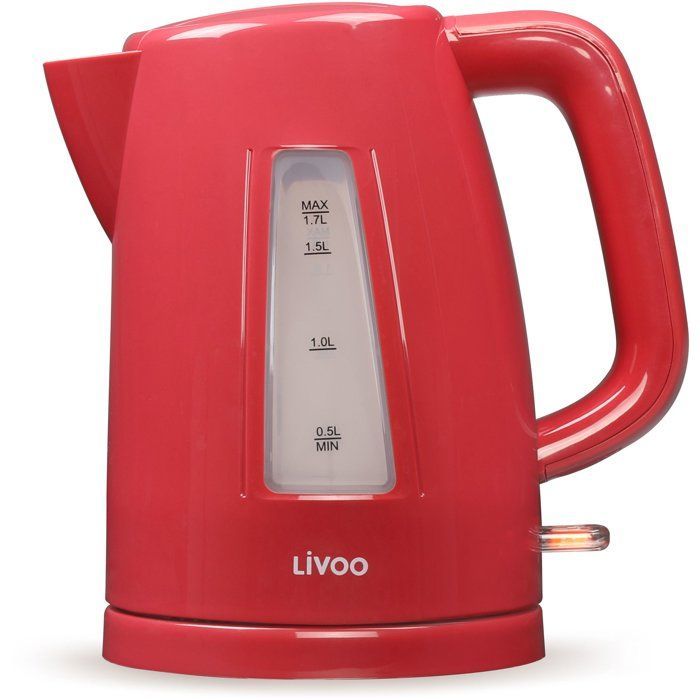 Waterkoker - LIVOO - DOD184RC - 2200 W - 1,7 L - 360° voet - Rood