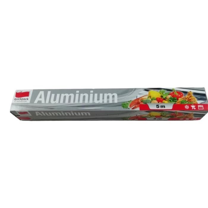Rollo de papel de aluminio de 5 m x 30 cm para cocina y alimentos.