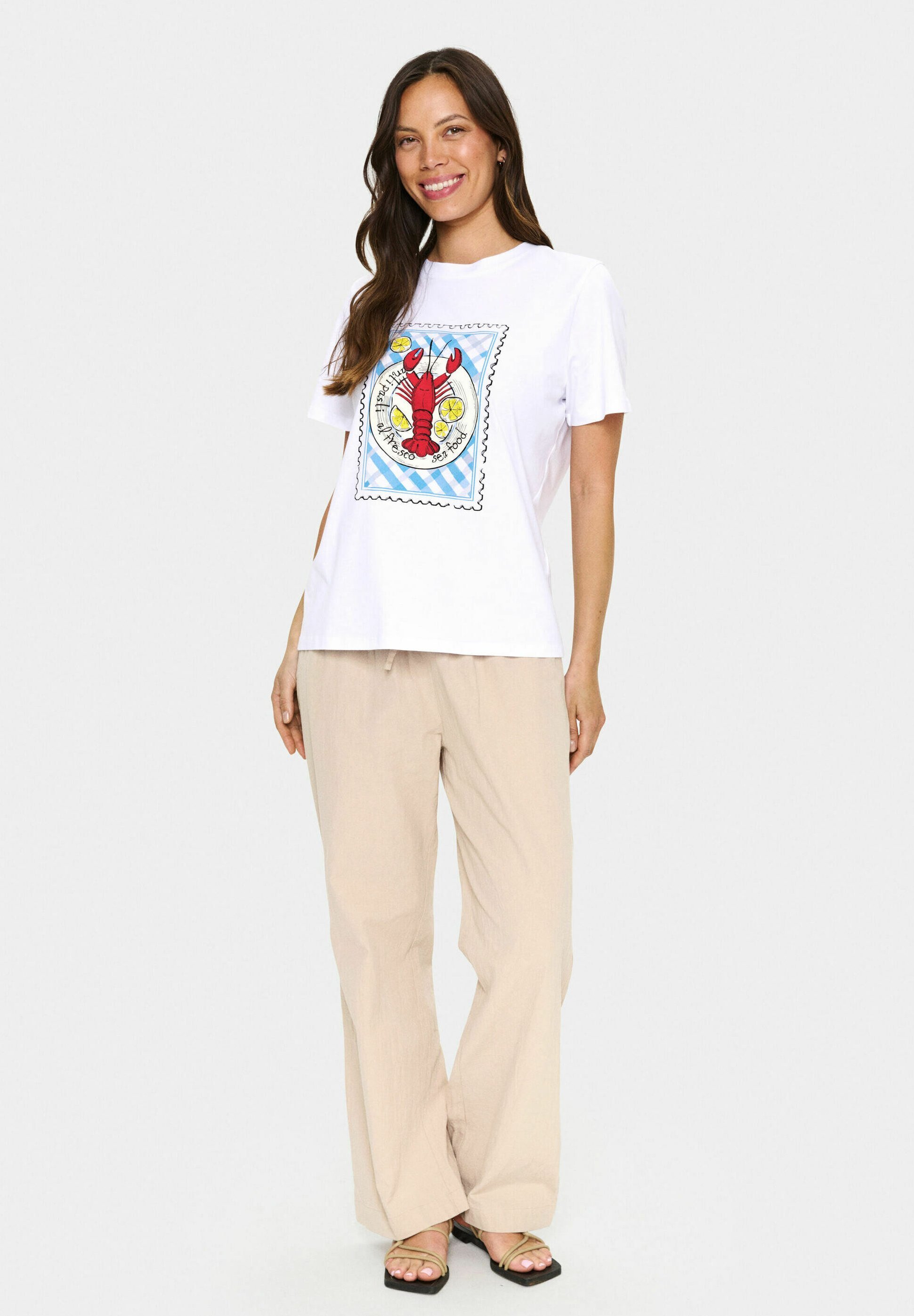 Saint Tropez LORIA - T-shirt met print - helder wit