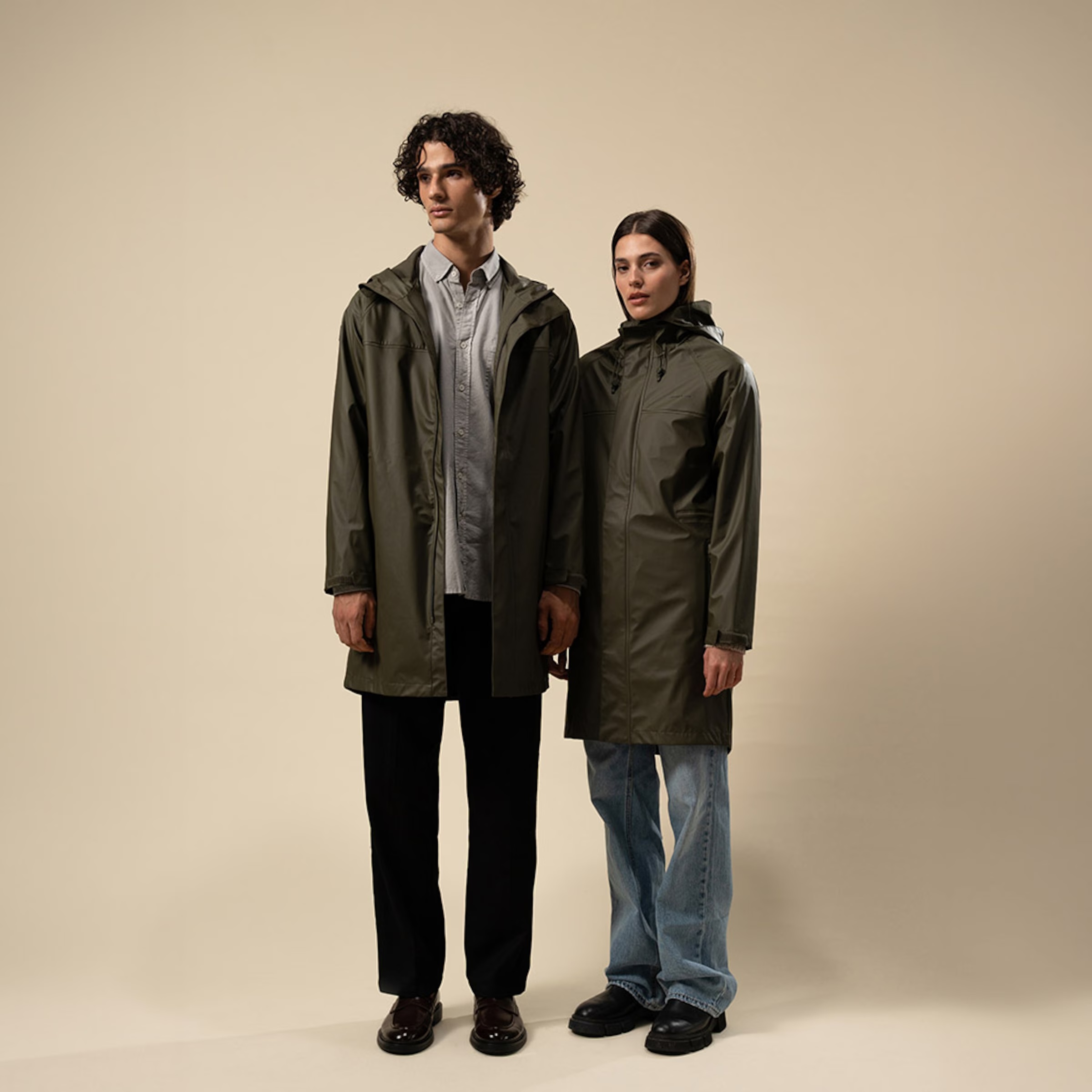 Veste imperméable longue vert forêt pour tous les jours