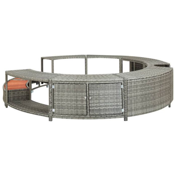 Estructura para jacuzzi - VIDAXL - 46459 - Resina tejida - Gris - Redonda - 283 cm