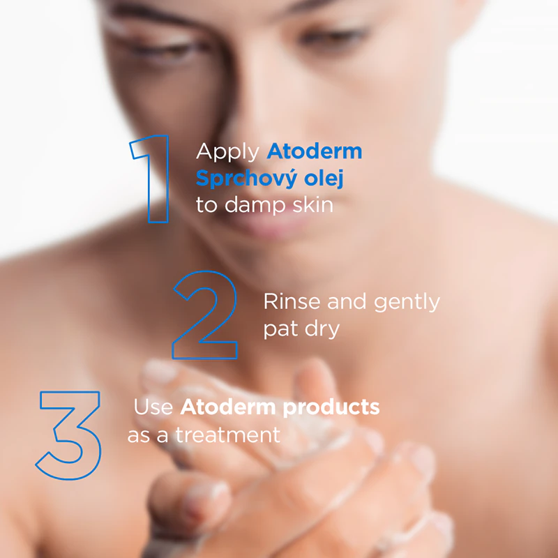 Bioderma Atoderm Doucheolie, een intens voedende en verzachtende doucheolie voor de droge en geïrriteerde huid.