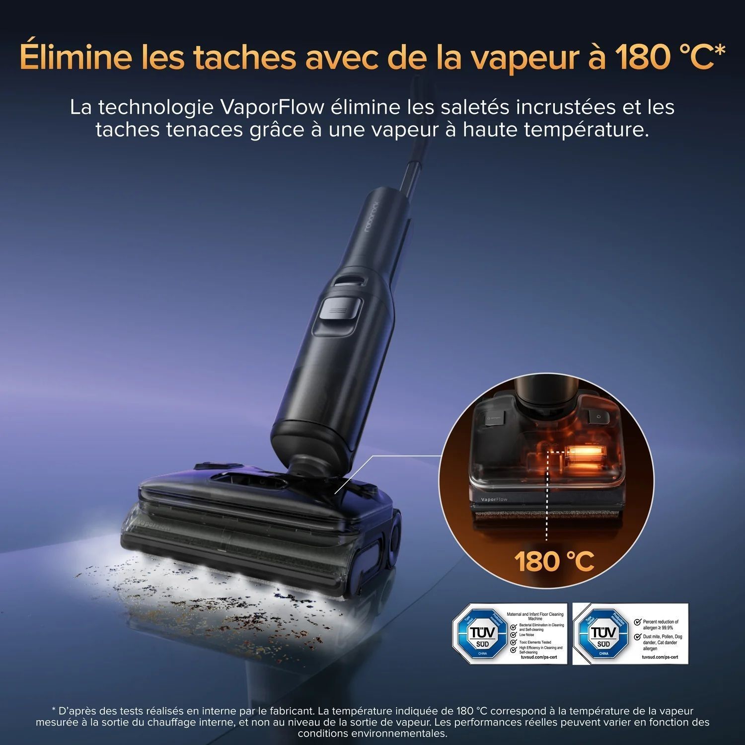 ROBOROCK F25 ULTRA - Aspirateur Balai Laveur - Nettoyage vapeur à 180 °C - 22000 Pa - Rouleau anti-enchevêtrement