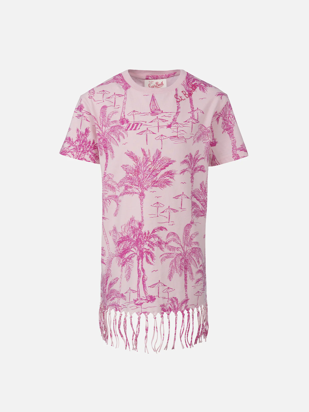 Abito Abbey da bambina con frange e stampa toile de jouy