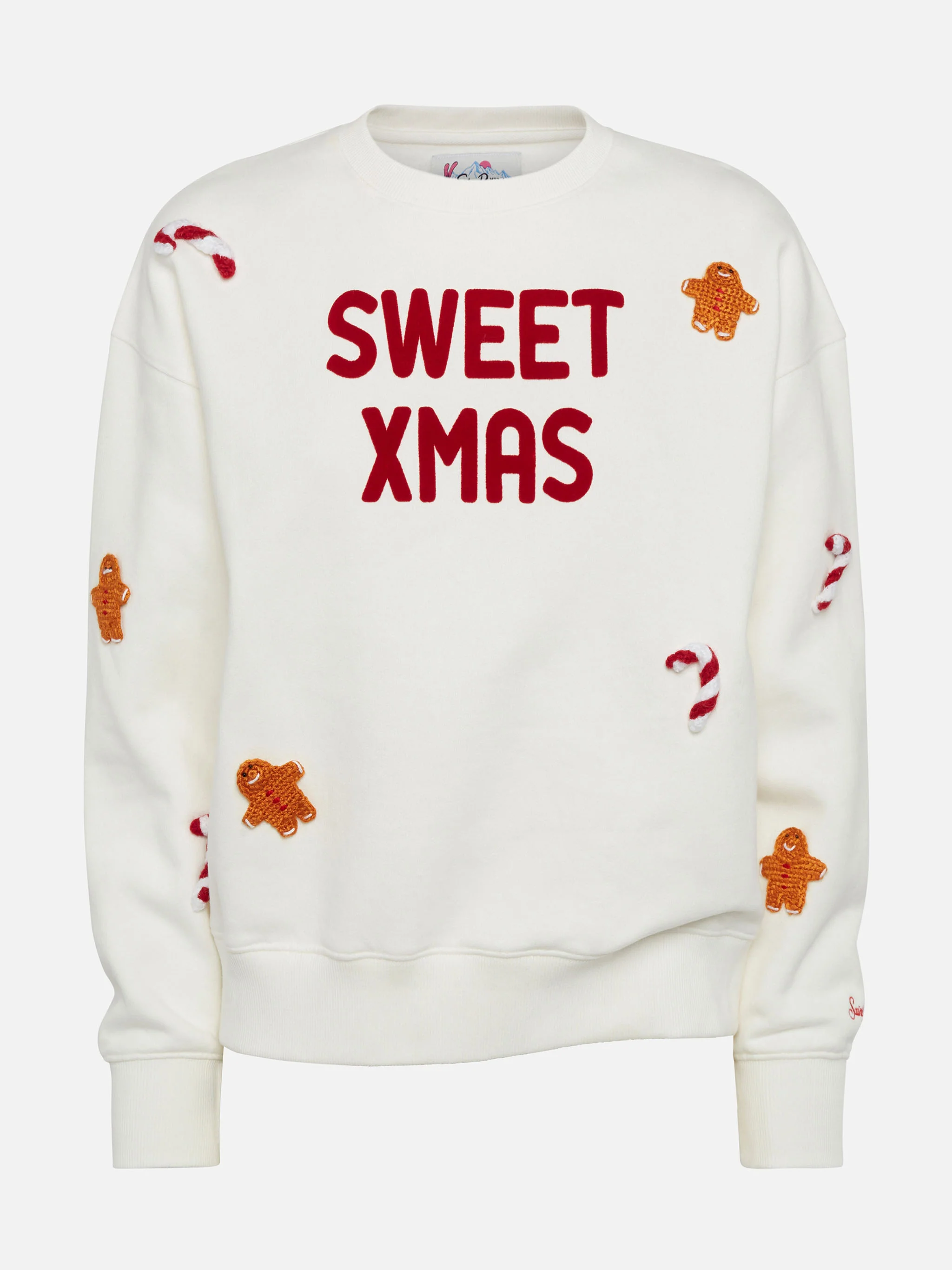 Sudadera de felpa de algodón Stardust para mujer con parches de pan de jengibre.