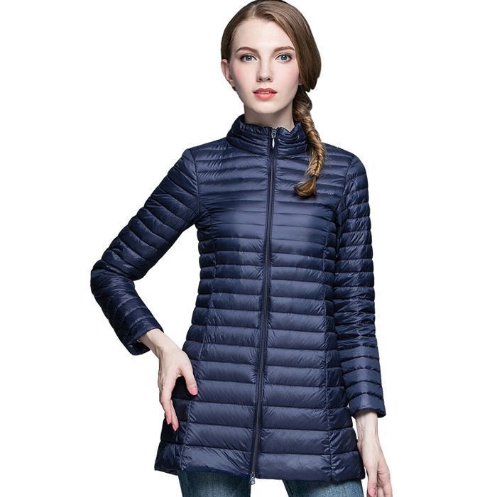 Chaqueta acolchada de invierno para mujer FUNMOON - Corte ajustado, mangas largas, cierre de cremallera, poliéster - Rosa