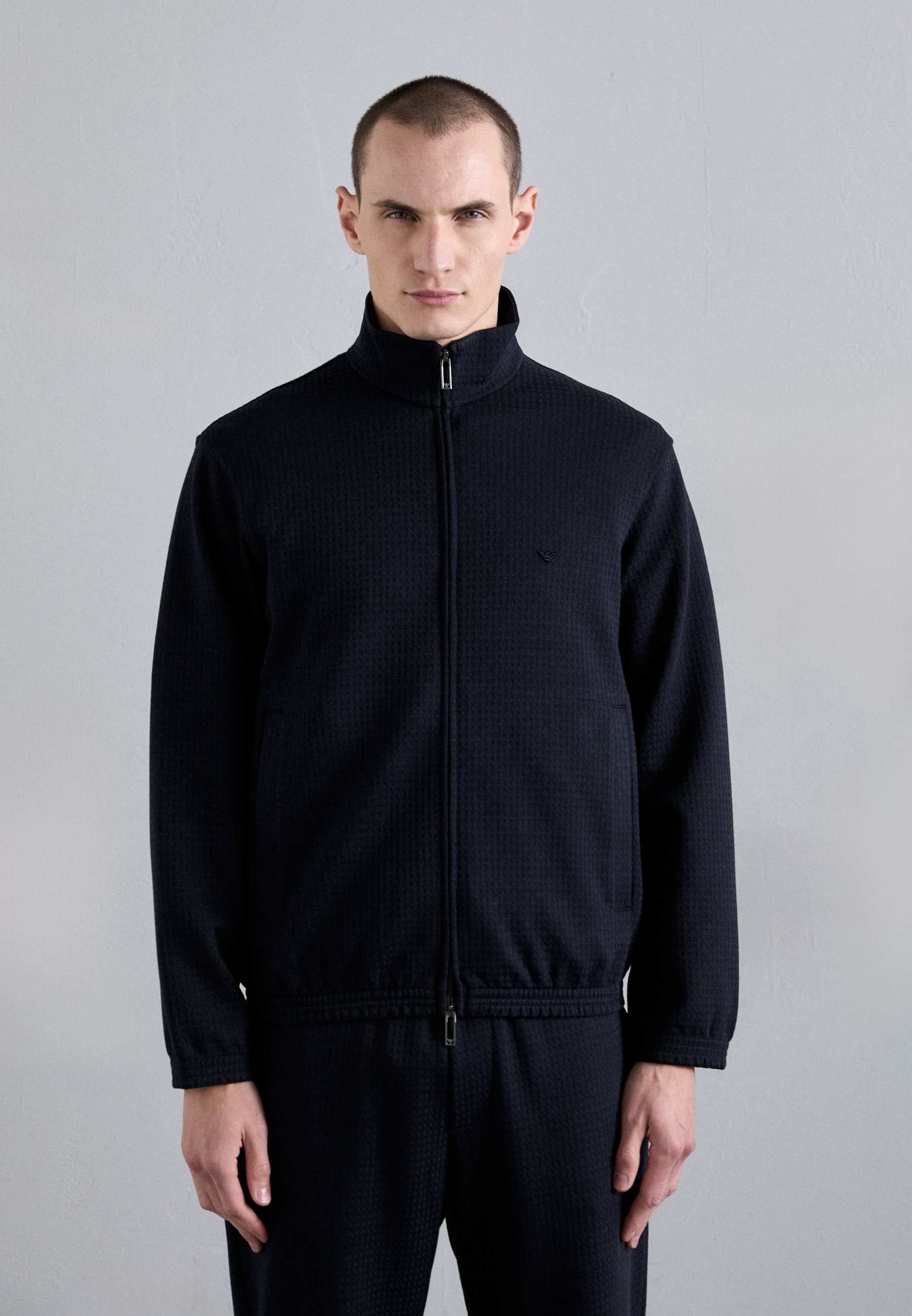 Emporio Armani sweatshirt met rits - chique marineblauw