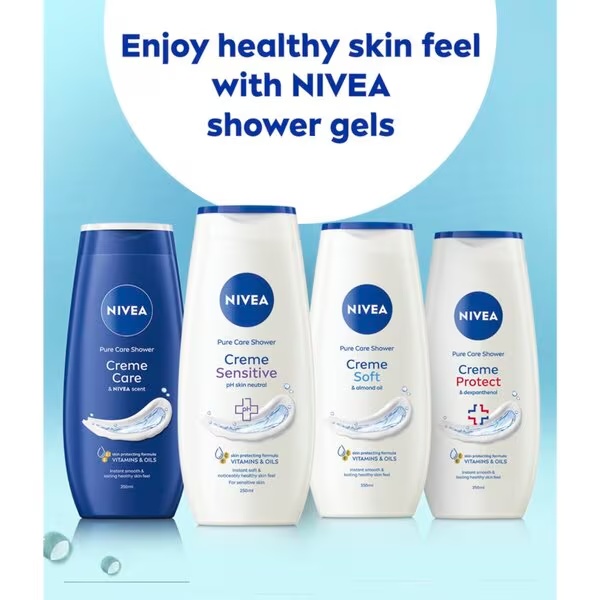 Nivea Sprchový gél Nivea Crème Protect 250 ml - Normálna pleť, suchá pleť