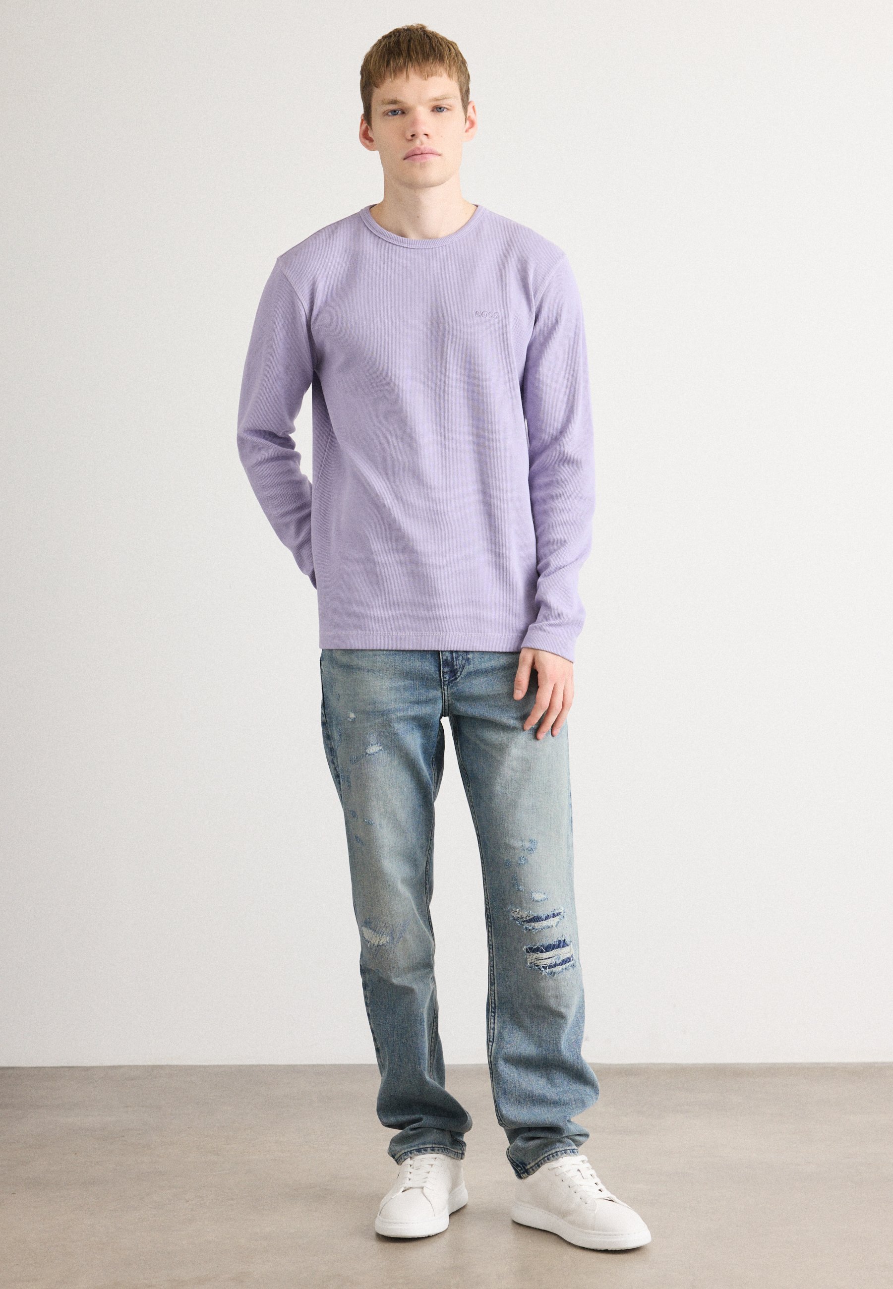 BOSS TROY - Jean droit - turquoise