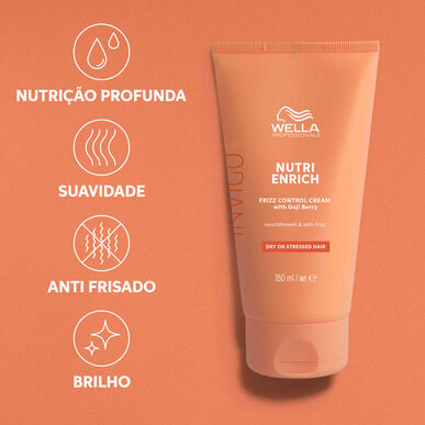 Wella Professionals Invigo Nutri Enrich Frizz Control Cream Drėkinamasis kremas nuo šiaušimosi sausiems plaukams 150 ml