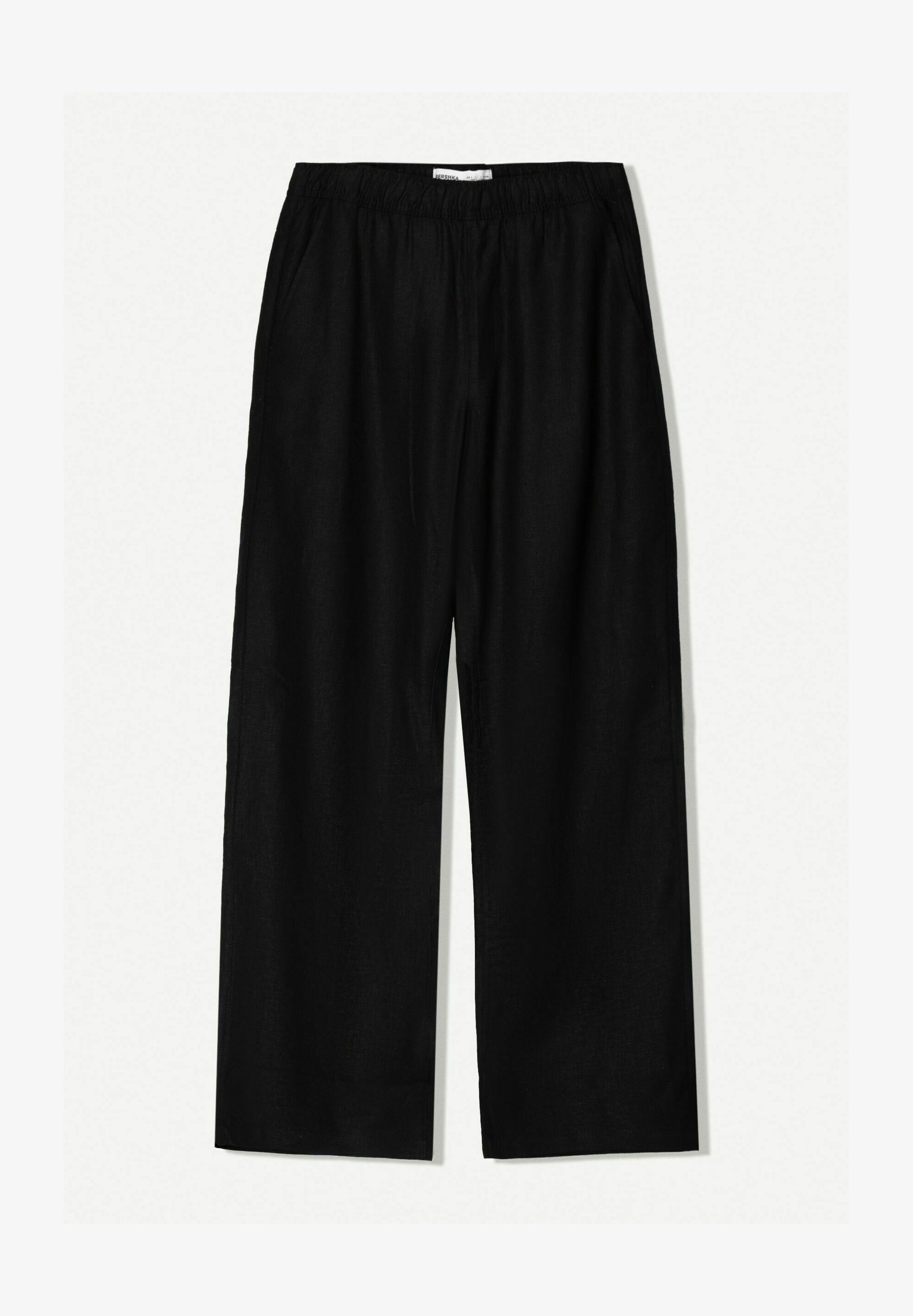 Pantaloni Bershka in misto lino - neri