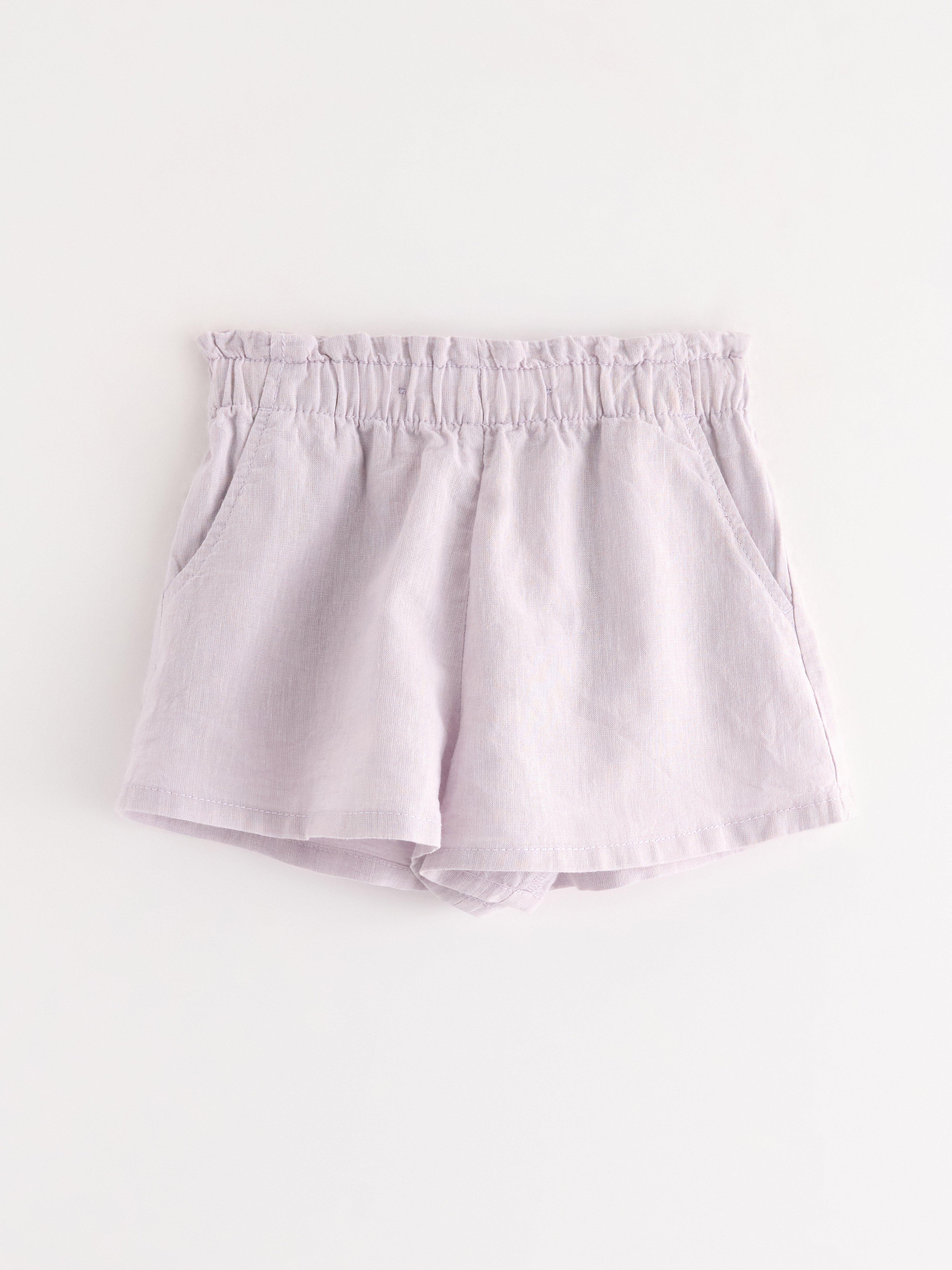 Shorts i linneblandning Lilas clair et poussiéreux