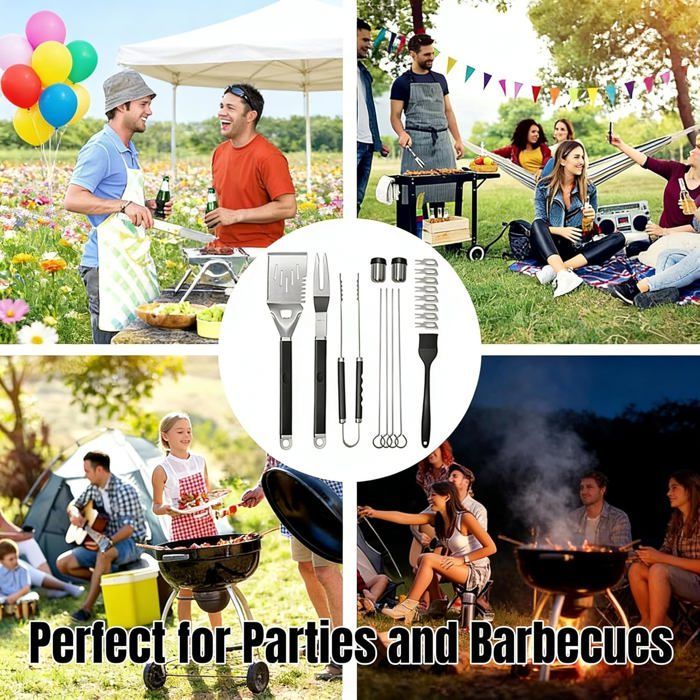 Lot de 18 ustensiles de barbecue - Cadeau de qualité supérieure pour homme - Accessoires de barbecue pour barbecue à gaz - Couverts