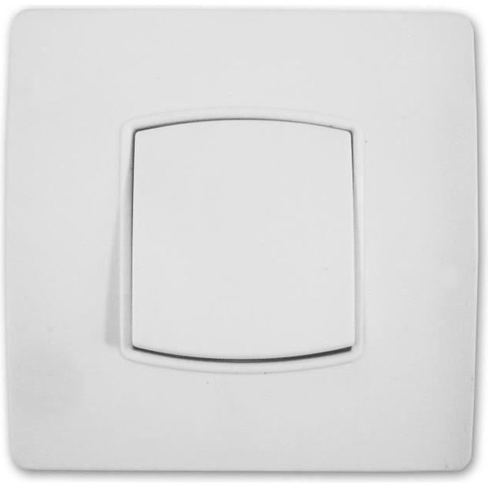 Interruptor ZENITECH con pulsador, montaje con tornillo y garra, Diwone - Blanco