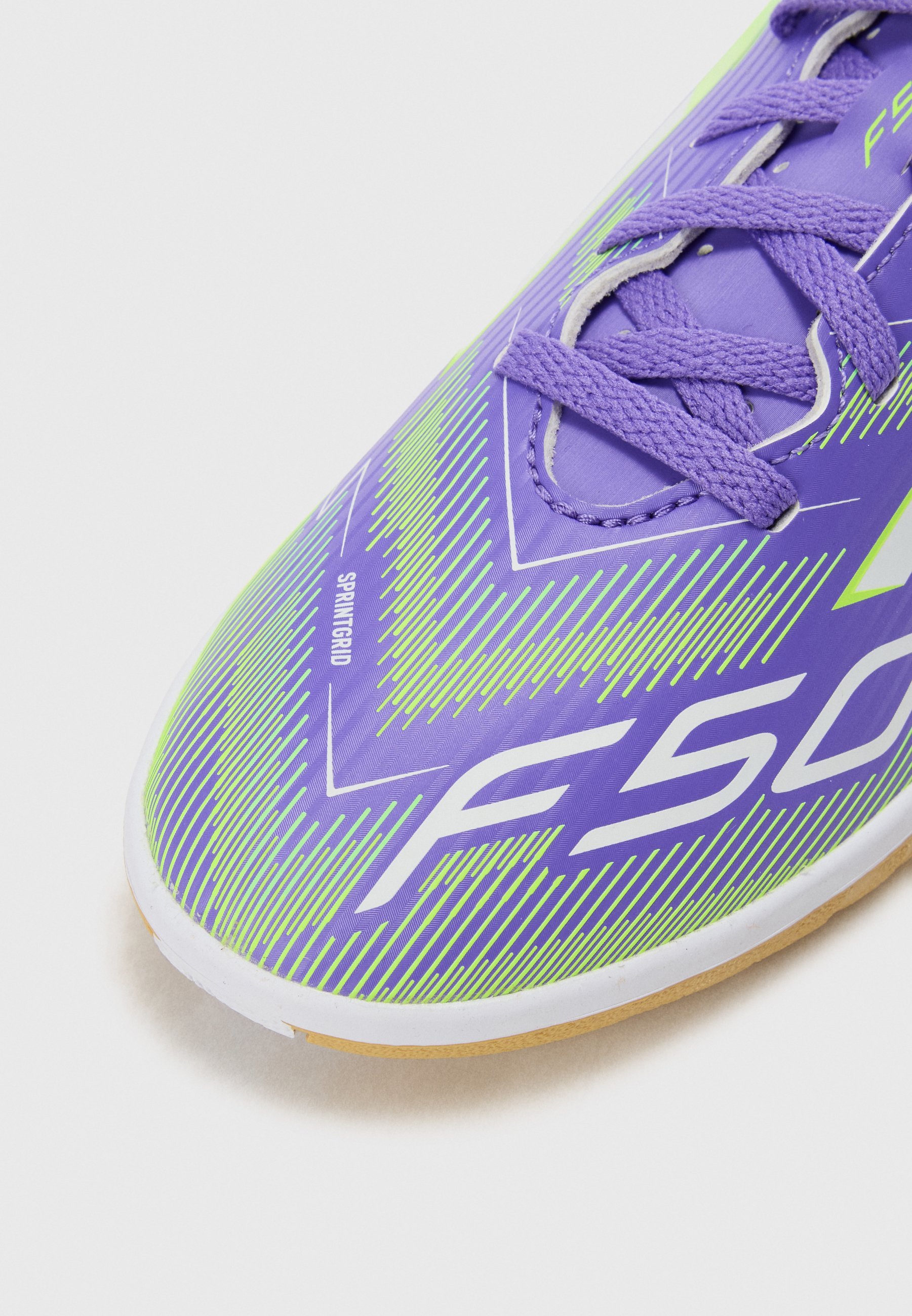 adidas Performance F50 CLUB UNISEX - Zaalvoetbalschoenen - paars/wit/helder citroengeel