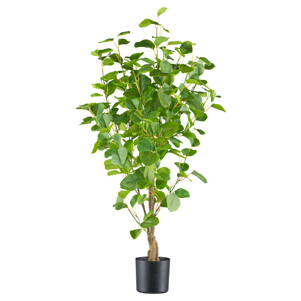 Artificial eucalyptus in a plastic pot with soil, 90 cm
