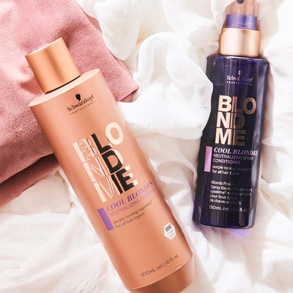Schwarzkopf Professional matu šampūns BLONDME Cool Blondes neitralizējošais želejas noņēmējs - 300 ml