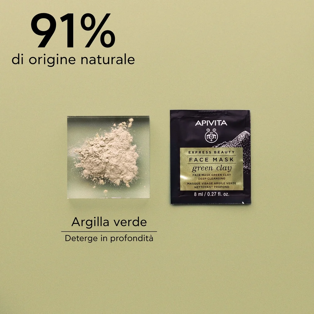 Express Beauty - Viso Maschera Viso Detersione Profonda con Argilla Verde - Maschera Purificante viso