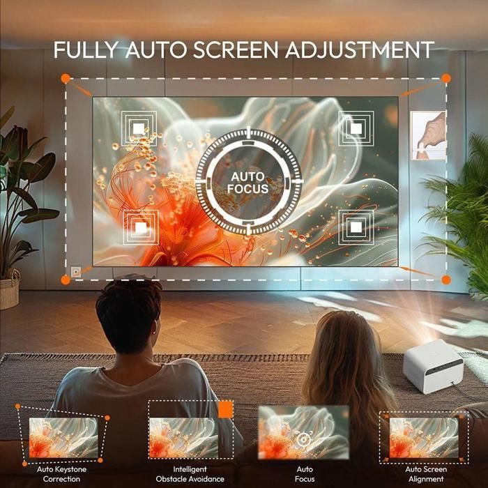 BAZARLAND30.BYINTEK LOVE U12 - Full HD 1080P Projector, 4K Audio, met 800 ANSI en WiFi6, Bluetooth 5.2