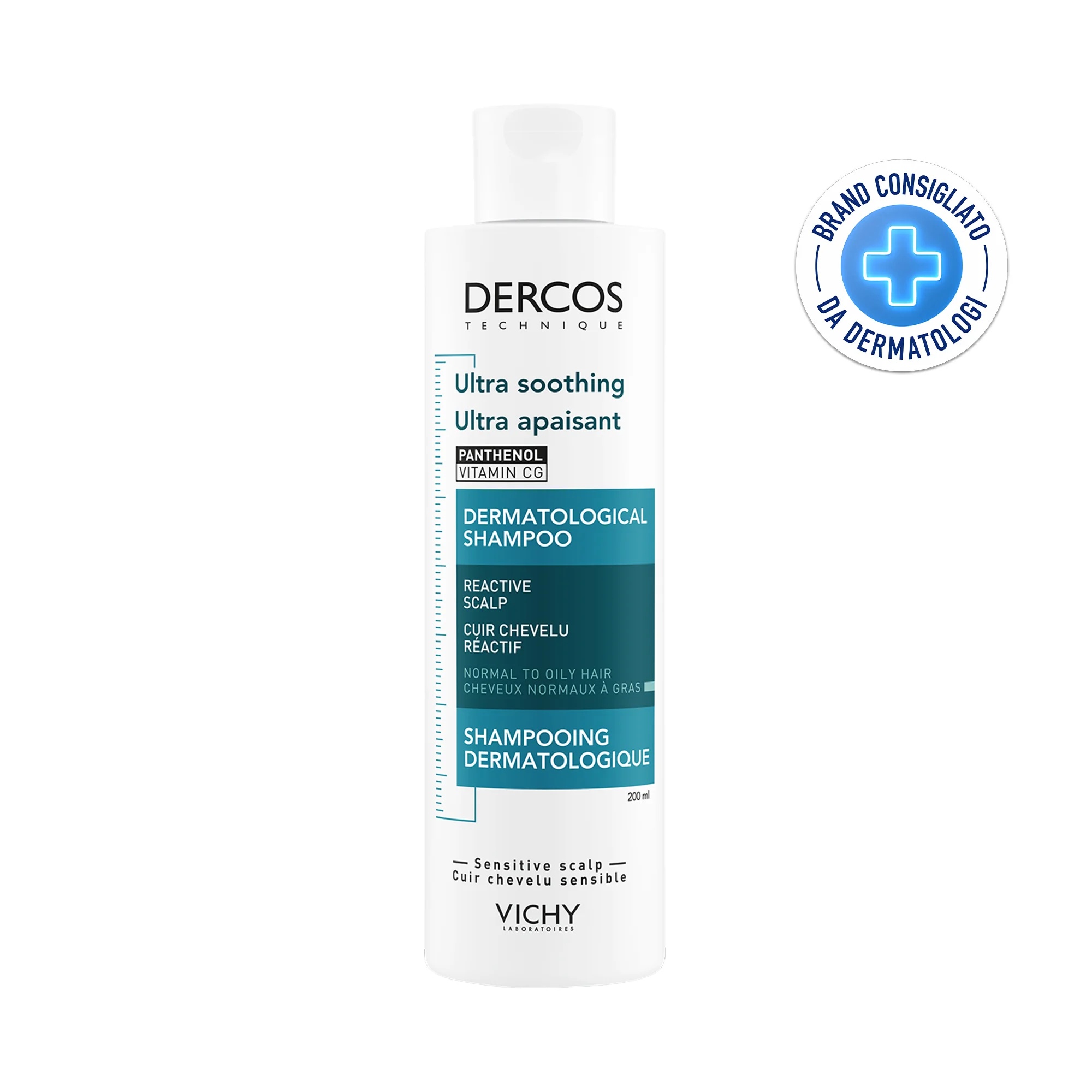 VICHY Shampoing ultra-apaisant Vichy Dercos 200 ml pour cheveux normaux à gras