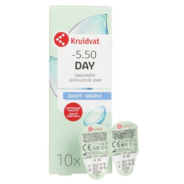 „Kruidvat Opticare“ -5,50 minkšti dieniniai kontaktiniai lęšiai<br>Medicinos prietaisas - 10 vnt.