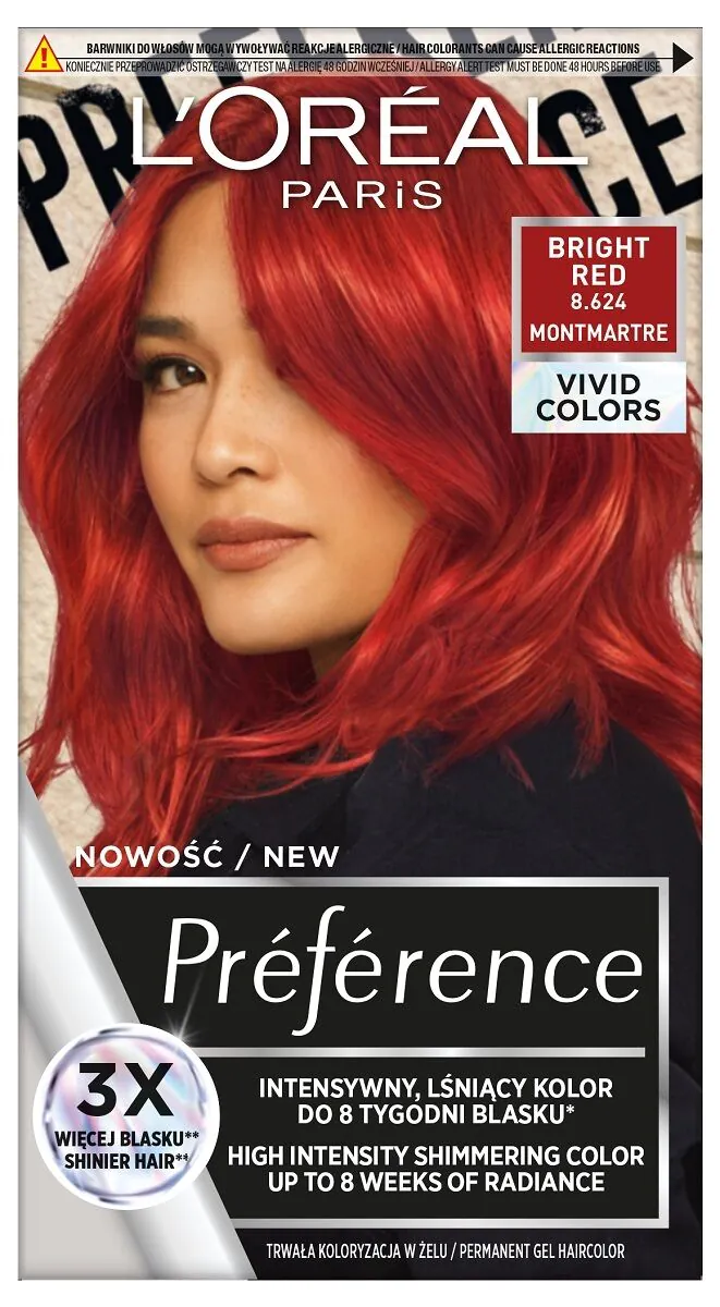 L’Oréal Preference Farba do włosów 8.624 Bright Red