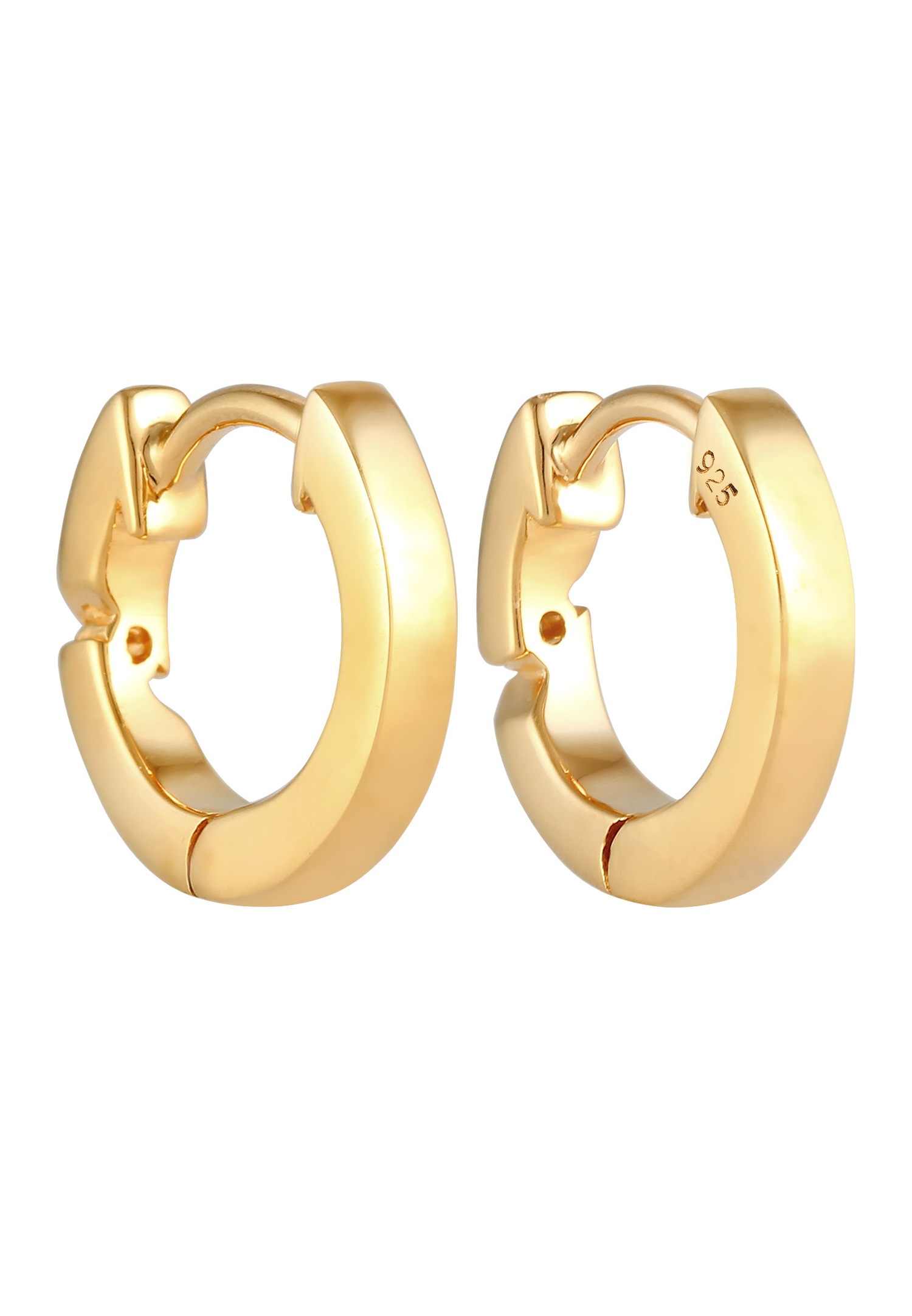 Elli DIAMONDS Femmes Créoles Basique avec Diamant (0.03 ct.) en Argent Sterling 925