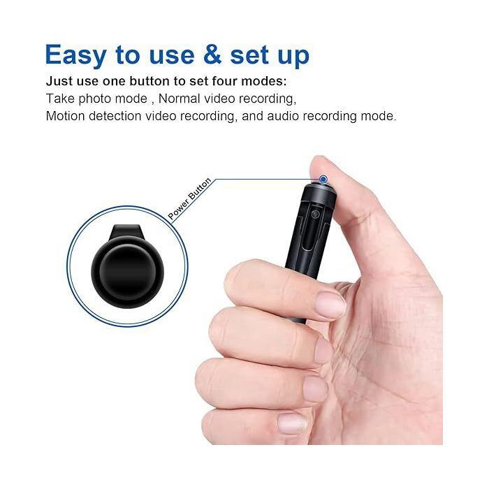 Mini Spy Camera - NO - HD 1080p - Motion Detection - Loop Recording - 32GB