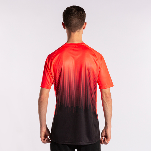 Tricou Joma Tiger IV cu mânecă scurtă, negru, coral fluorescent
